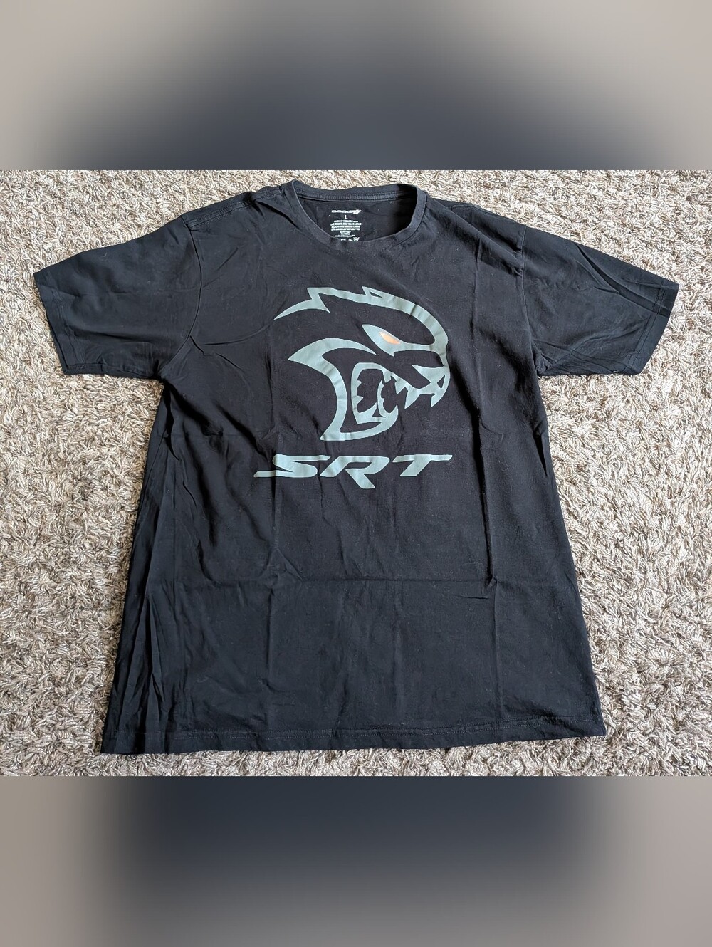 Dodge SRT Hellcat Cotton Logo Black Graphic Shirt Men's L